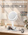 15X Magnifying Makeup Mirror with Lights, Double Sided 360° Rotation Vanity Desk Mirror with Magnification Rechargeable 3 Color Lights and Adjustable Brightness Stand for Dressing Table,Bedroom-1764874100