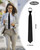 Luckyvestir Black Tie for Women, Pre-Tied Adjustable Zipper Ties, 2.75" Solid Color Womens Neckties for Uniforms, Graduation