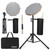 12 Inch Practice Drum Pad with Stand, Sticks and Drum Stick Bucket, Beginner Snare Drum Pad with Drumsticks(one pair) and Carrying Bag, Double Sided Silent Drum Pad (Gray)