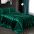 Homiest 4pcs Satin Sheets Set Luxury Silky Satin Bedding Set with Deep Pocket, 1 Fitted Sheet + 1 Flat Sheet + 2 Pillowcases (Queen Size, Blackish Green)