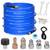 100FT Pressure Washer Sewer Jetter Kit, 5800 PSI Water Jet Drain Cleaner Hose with Corner Rotating Button Nose Nozzle, 1/4 Inch NPT, Kit Includes Sewer Jetting Nozzles and Spanner Handle Strap
