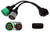 YPP OBD to Type 2 Green9p J1939 and 6p J1708 Split Y Cable for Diesel Truck Diagnostics