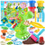PLAY Dinosaur Clay Sets for Ages Kids 4-8 - Color Dough Toys with Dentist Play Set, 15 Dough Tool Set with Volcano, Dinosaur Footprint Roller and Tree, 2 oz Cans/6 Total, Multicolor