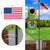 Lezbanz Heavy Duty Flag Pole Kit with Solar Light, 20FT 12 Gauge Hardware Flagpole for Outside House in Ground, 3x5 USA Flag for Residential Commercial Outdoor, Extra Thick Flag Poles, Black