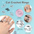 MARFOREVER 5 Pcs Crochet Rings Cat Crochet Tension Ring, Adjustable Crochet Tension Loops for Fingers Yarn Guide Knitting Crochet Accessories with Box for Mom Grandma Women