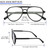 MMOWW 4 Pack Oversized Aviator Reading Glasses for Women Men Retro Double Bridge Pilot Style Blue Light Blocking Computer Readers, Black/Blue/Red/Tortoise +2.0