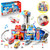 TERRAMUS Kids Toys for 3 4 5 6 Years Old Boys,29.5'' Large City Action Rescue Vehicle Toddler Playset with Lights Sounds,Police & Fire Station Transform Track with 4 Cars Helicopter Gifts for Boy Girl