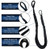 Pactrade Marine Boat Pontoon Kayak PWC Jet Ski Bungee Dock Line Mooring Rope 4'-5.5' with SS316 Snap Hook Salt and Fresh Water Use 2 Pack (Red, Blue & Black)