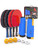 NIBIRU SPORT Professional Ping Pong Paddle Set (4-Player) - Table Tennis Paddles Set of 4 with Retractable Net, 6 Balls, and Carry Bag/Storage Case - Table Tennis Equipment & Ping Pong Accessories