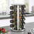 Kamenstein 20 Jar Revolving Countertop Spice Rack with Spices Included, FREE Spice Refills for 5 Years, Polished Stainless Steel with Black Caps, 30020