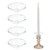 OwnMy 4PCS Glass Bobeches for Candlestick Holders, Round Glass Candle Drip Protectors Candle Rings for Taper Candle Holders, Floral Taper Candles Bobeches Wax Catcher Rings for Wedding Home Use