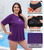 Halcurt Women's Plus Size Short Sleeve Rash Guard with Built in Bra Swim Shirt UPF50+ Quick Dry Swimsuit Top Purple 3X Halcurt Women's Plus Size Short Sleeve Rash Guard with Built in Bra Swim Shirt UPF50+ Quick Dry Swimsuit Top Purple 3X