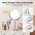 tubbede Makeup Mirror, 1X/30X Double Sided Magnifying Mirror/Switch with 3 Colors, 3200 mAh Rechargeable, 8" Lighted Makeup Mirror with Magnification, Adjustable Brightness, for Vanity or Bathroom