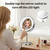 tubbede Makeup Mirror, 1X/30X Double Sided Magnifying Mirror/Switch with 3 Colors, 3200 mAh Rechargeable, 8" Lighted Makeup Mirror with Magnification, Adjustable Brightness, for Vanity or Bathroom