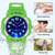 Juboos Kids Watch Analog with 7 Colorful Night Lights Boys Girls Waterproof Soft Strap Kids Time Teaching Quartz Wristwatch