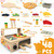 WOODMAM Wooden Pizza Toy - 48 PCS Montessori Pretend Play Food for Ages 3+, Educational Learning Toy Wooden Playset with Bake Oven, Christmas Birthday Gift for 3 4 5 6 Year Old