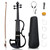 Ktaxon Full Size Electric Violin, 4/4 Acoustic Silent Electric Violin for Beginner Adults Teens with Ebony Fittings, Case, Bow, Headphone, Rosin and Extra String (Black)