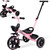 KRIDDO 2-in-1 Toddler Tricycle for Ages 18 Months to 5 Years Old - Extended Push Handle for Effortless Push, Gift Trike for Toddler 3 to 5 Year, Kids Tricycle with Foldable Front Footrest, Pink