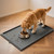 Dog Food Mat 36"x24", Waterproof Pet Feeding Mat with Diversion Grooves and Raised Edges, Large Non-Slip Dog Bowl Mat for Food and Water, Cat Food Mat for Floors, Easy to Clean, Grey