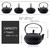 YJX 101 fl oz Extra Large and Heavy Cast Iron Teapot for Stovetop Safe, Black Tea Kettle with Stainless Steel Tea Balls for Loose Tea, Cast Iron Tea Pot for 6 to 10 People, 3000ml Japanese Tetsubin