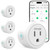 GHome Smart Plug, WiFi Smart Plugs Work with Alexa and Google Home, Smart Outlet Timer with APP Remote Control, 2.4GHz Wi-Fi Only, No Hub Required, ETL FCC Listed