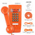 Sangyn Retro Wall Phones for Landline with Loud Mechanical Ringing Vintage Wall Mount Phone with Volume Adjustable Old Fashioned Corded Telephone for Kitchen Home School Hotel Office, Orange