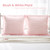 K MASANIJI 2 Pack Blush White Plaid Ruffle Gingham Euro Shams Pillow Covers, 100% Washed Cotton Checkered Farmhouse Pillowcases for Bed/Sofa - 26"x26"