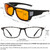 CAXMAN 99.9% Blue Light Blocking Glasses Sleep Glasses Orange Tinted Lens for Good Sleep Fit Over Glasses Fully Covered Your Eyes Matte Black