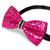 DiBanGu Hot Pink Sequin Bow Ties for Men Sparkly Bow Tie and Pocket Square Cufflinks Set Adjustable Pre-tied Bowtie Wedding Party