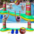 Large Inflatable Luau Tiki Pool Games Volleyball Net Pool Float Set with 9" Beach Ball, Floating Swimming Water Sports Game Toy for Adults, Summer Luau Tropical Hawaiian Party Supplies