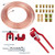 3/16 Brake Line Flaring Tools kit Include 25 ft Copper Coated Brake Lines with 16 Brake Line Fittings and 4 Unions Brake line Bender Single Flare Tool