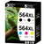 564XL Ink Cartridges for hp Black Color Combo Replacement for 564 XL 5 Pack hp564xl for 7520 6520 5520 3520 4620 7525 6525 6510 5510 7510 B8550 C6300 D5400 D7560 Printers Black Cyan Magenta Yellow