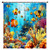 Ocean Underwater World Shower Curtain Colorful Fish Shower Curtain Sea Tropical Fishes Turtle Coral in The Deep Sea Blue Ocean Polyester Fabric Bathroom Decorative Curtain 70 x 70 inches