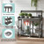 Psilvam Outdoor Potting Bench with Sink, Rot-Resistant HDPE Potting Table for Outside Garden, All-Weather Use, (Grey)