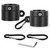 Sunnytech 1 Pair Flag Pole Rings 1", Aluminum Alloy Flagpole Rings 360° Rotating Anti Wrap Mounting Ring, 3Pcs Anti Wrap Flag Pole Clips Swivels, Flag Pole Kit Parts for 0.75-1.02" Diameter, Black