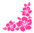 Hibiscus Corner Flower Vinyl Sticker Decals (Pack of 2) for Car Bumper Window Laptop Tablet Phone (4" x 4", Hot Pink)