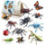 Bug Toys Figurines VOLNAU 12PCS Insect Animal Figures for Kids Toddlers Christmas Gifts Decorations Educational Bee Beetle Mantis Spider Ladybug Butterfly Plastic Model