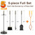 AMAGABELI GARDEN & HOME Fireplace Tools Set 5 Pcs Wrought Iron Indoor with Stand for Fire Place Kit Holder Wood Stove Hearth Accessories Chimney Fire Pit Tongs Shovel Brush Poker Fireset Outdoor Brass
