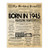 Stuff4 80th Birthday Poster Unframed - Born In 1945 Vintage Newspaper - Happy 80th Birthday Gifts for Women Men Retro Back In 1945, 8x10 Inch Eighty Eightieth Decor Decoration Bday Party