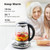 Mecity Electric Tea Kettle Borosilicate Glass Tea Maker With Temperature Control and Infuser - LCD Display and Preset Brewing Programs - 1.7 Liter Water Boiler