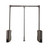 Wardrobe lift clothes rack,Pull Down Closet Rod for Hanging Clothes, Retractable Wardrobe Hanger for Cabinet, Aluminium alloy Tubing with Plastic Housing (MOCHA, MEDIUM:66-89CM/26-35IN)