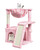 SYANDLVY Cat Tree for Indoor Cats Large Adults, Modern Activity Tower with Scratching Posts & Board, Condo with Plush Perch, Climbing Stand with Cradle & Hanging Ball for Play, Pink