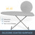 VividPaw Extra Large Ironing Board Cover and Pad 22x57, 21x57 Thick Padding, Elastic Edge, Silicone Coated, Resist Scorching, Adjustable Fastener, Heavy Duty Padded Iron Board Covers (Grey)