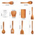 Wooden Spoons for Cooking, 9Pcs Natural Teak Wooden Utensils for Cooking Wooden Kitchen Utensils Set and Holde Cooking Utensils Set