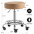 CoVibrant Lockable Rolling Stool with Noiseless Rubber Wheels & Footrest - Adjustable Swivel Stool Chair for Kitchen, Medical, Workshop, Salon, Tattoo, Office (Camel, 20"-27")