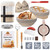 Complete Sourdough Bread Starter Kit, Glass Sourdough Starter Jar Kit & Tons of Sourdough Bread Baking Supplies - Sourdough Starter Kit Includes Sourdough Jar, Banneton Basket (2x Baskets and Jar)