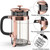 QUQIYSO French Press Coffee Maker 34oz 304 Stainless Steel with 4 Filter, Heat Resistant Durable, Easy to Clean, Borosilicate Glass Press, 100% BPA Free Teapot (Copper)
