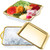 Baderke 2 Sets 9" Chilled Serving Tray for Parties with Compartments Square Ice Chilled Charcuterie Party Platter Serving Cold Dish for Shrimp Fruit Seafood Vegetable Appetizer Dish (Gold)
