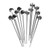 TOPTIE 12 PCS Spoon Straws Stirrer Stainless Steel Drinking Straw Reusable Cocktail Spoons-Silver