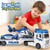 SpringFlower Toddler Boy Toys, 25" Large Police Truck Toy with Racing Car and Helicopter,3 in 1 Police Car Boy Toy, Christmas Birthday Gifts for Kids 3 4 5 6 Years Old